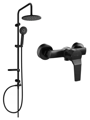 Sprchy a sprchové panely MEXEN/S - Carl sprchový stĺp vrátane sprchovej batérie Caro, čierna 746640240-70