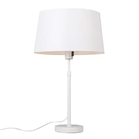 Stolove lampy Stolová lampa biela s tienidlom biela 35 cm nastaviteľná - Parte