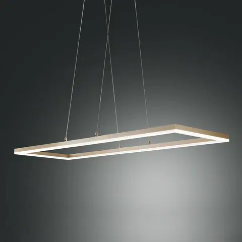 Závesné svietidlá Fabas Luce Závesné LED svietidlo Bard 92 x 32 cm v zlatej