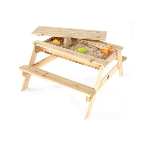 Záhradný nábytok Piknikový stôl drevený 2v1