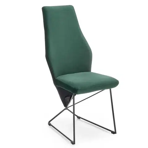 Čalúnené stoličky Stolička K485 velvet/kov tmavá  zelená  44x63x96
