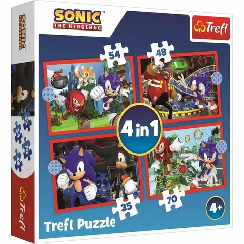 Puzzle Trefl Puzzle Sonic Dobrodružná jazda, 4v1 (35, 48, 54, 70 dielikov)