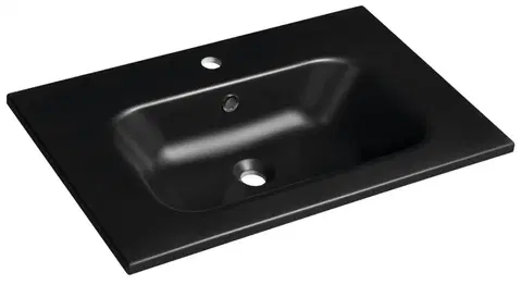 Kúpeľňa SAPHO - SIDRA umývadlo 71x46cm, liaty mramor, čierna mat SD071B