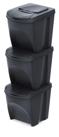 Odpadkové koše Súprava odpadkových košov SORTIBOX ECO WOOD 3 ks