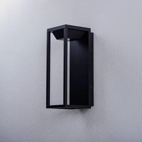 Vonkajšie nástenné svietidlá Lucande Lucande Faskia vonkajšie svetlo LED v čiernej
