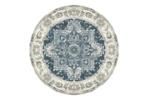Koberce Norddan Dizajnový okrúhly koberec Maile 200 cm modrý