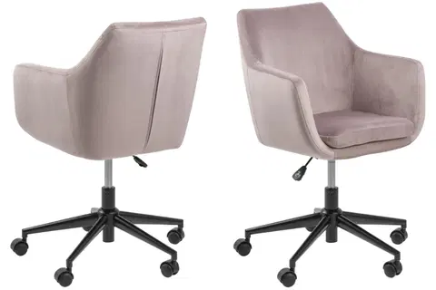 Kancelárske stoličky Dkton Dizajnová kancelárska stolička Norris, svetlo ružová