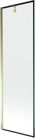 Sprchové dvere MEXEN/S - Next vaňová zástena FIX 60 x 150 cm, čierna dekor, zlatá 895-060-000-00-70-50