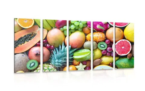 Obrazy jedlá a nápoje 5-dielny obraz tropické ovocie
