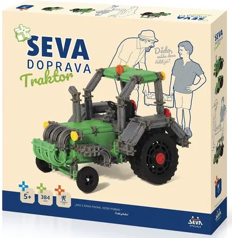 Hračky stavebnice Seva SEVA - Stavebnica Seva Doprava traktor 384dielikov