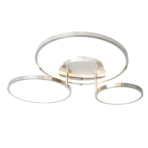 Stropne svietidla Moderné oceľové stropné svietidlo vrátane LED a stmievača - Rondas