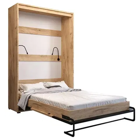 Jednolôžkové postele Sklápacia posteľ PARADISE 140 Vertikálne CRAFT zlatý/čierny mat
