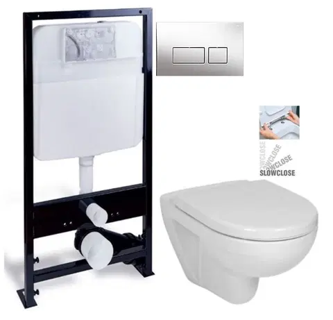 Kúpeľňa PRIM - předstěnový instalační systém s chromovým tlačítkem 20/0041 + WC JIKA LYRA PLUS + SEDADLO duraplastu SLOWCLOSE PRIM_20/0026 41 LY5