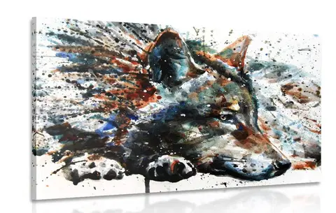 Obrazy zvierat Obraz vlk v akvarelovom prevedení