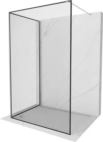 Sprchové dvere MEXEN/S - Kyoto Sprchová zástena WALK-IN 130 x 120 cm, čierny vzor, chróm 800-130-212-01-70-120