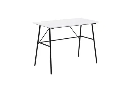 Písacie stoly Dkton Dizajnový písací stôl Nava 100 cm, biely 2