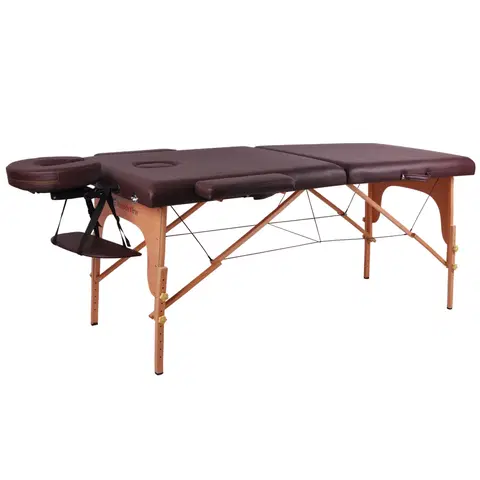 Masážne stoly a stoličky Masážne lehátko inSPORTline Taisage 2-dielne drevené hnedá