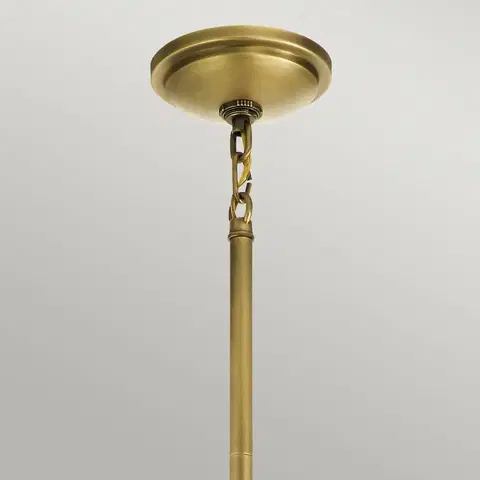 Závesné svietidlá Quintiesse Závesné svietidlo Tollis, mosadz/biela, 1 svetlo, Ø 40,8 cm