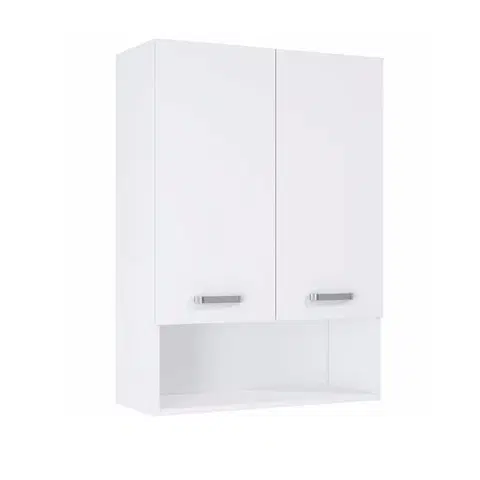 Závesné kúpeľňové skrinky Závesná kúpeľňová skrinka nad práčkou Uno 70 2D white