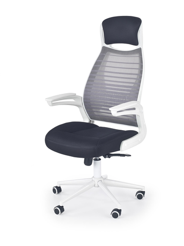 Kancelárske stoličky HALMAR Franklin kancelárska stolička s podrúčkami biela / čierna / sivá