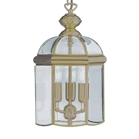 Závesné svietidlá Searchlight Závesná lampa Arlind, Ø 22 cm, starožitná mosadz