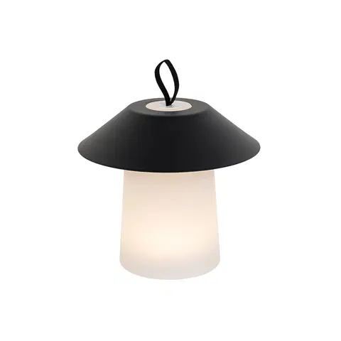 Stolove lampy Stolná lampa čierna vrátane LED 3-stupňovej stmievateľnej nabíjateľnej - Ivan