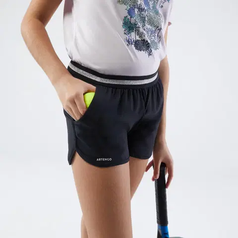 bedminton Dievčenské tenisové šortky TSH500 čierne