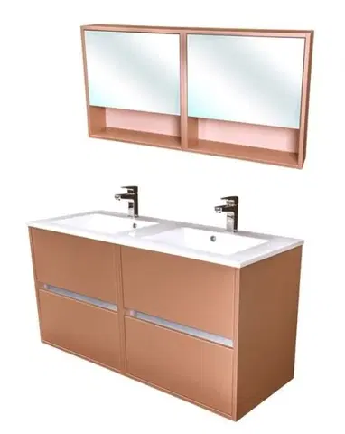 Kúpeľňa Zostava kúpeľňového nábytku CEDERIKA 120, metallic měděný CA.SADA11