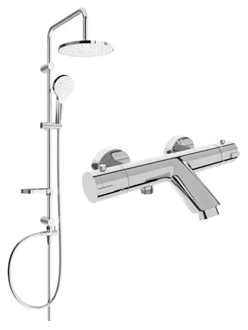 Sprchy a sprchové panely MEXEN/S - Erik sprchový stĺp vrátane vaňovej termostatickej batérie Kai, chróm 77300205-00