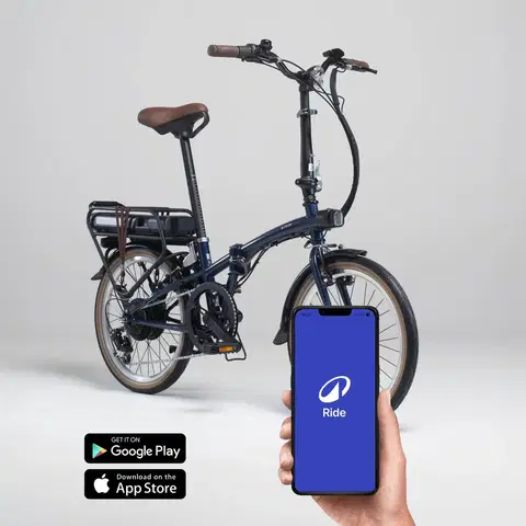elektrobicykle Skladací elektrický bicykel E-FOLD 500 modrý