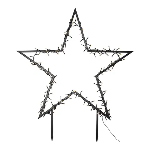Vianočné svetelné hviezdy STAR TRADING Dekoračná LED lampa Spiky s hrotmi do zeme, 80 cm
