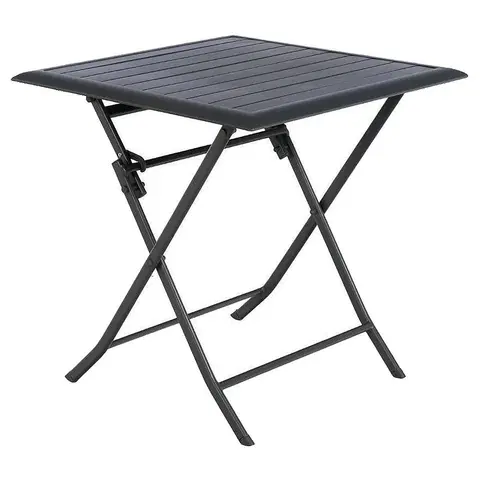 Stolčeky Hliníkový skladací stôl LUXOR 71x71 cm (antracit)