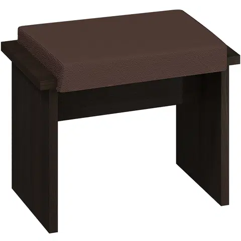 Jedálenské stoličky MEBLOCROSS Bond BON-06 taburetka sonoma tmavá / hnedá ekokoža