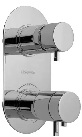 Kúpeľňové batérie SAPHO - RHAPSODY podomietková sprchová termostatická batéria, 2 výstupy, chróm 5585T