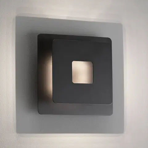 Nástenné svietidlá FISCHER & HONSEL Nástenné LED svetlo Hennes, 18 x 18 cm, čierna
