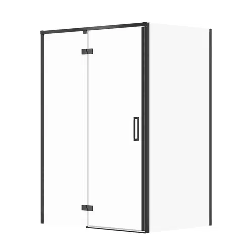 Sprchovacie kúty CERSANIT/S - Sprchovací kút LARGA 120x90 čierny, ľavý, číre sklo S932-130/90
