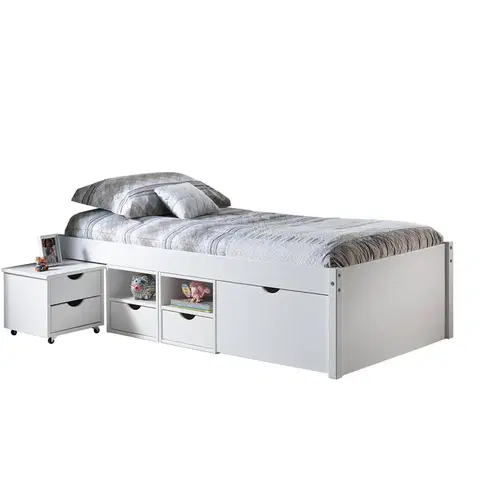 Postele Multifunkčná posteľ TILL 90x200 biely lak