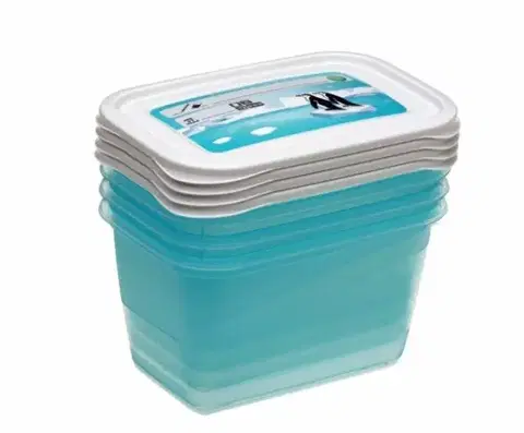 Dózy na potraviny Kinekus Dóza MAGIC ICE/POLAR plastová, sada 4ks 0,75 l 15,5x10,5x8,5 cm obdĺžnik