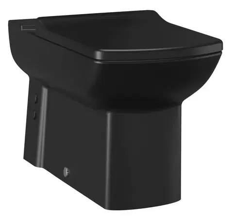 Záchody SAPHO - LARA WC misa pre kombi, spodný/zadný odpad, 35x64cm, čierna mat LR360-11SM00E-0000