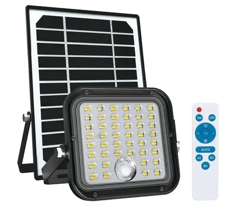 LED osvetlenie  Vonkajší solárny reflektor so senzorom LED/10W/3,7V 4000K IP65 + DO 
