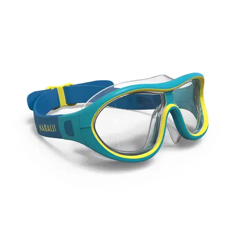 okuliare Detské plavecké okuliare Swimdow číre sklá modro-žlté