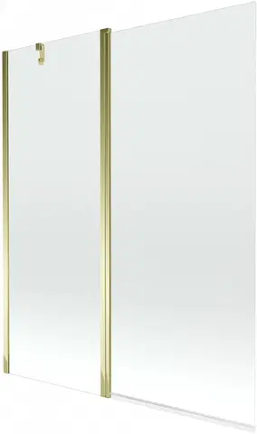 Sprchové dvere MEXEN - Flip vaňová zástena 1-krídlo 140x150 cm, transparent, zlato 894-140-101-50-00
