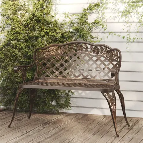 Záhradné lavice Záhradná lavica 108 cm liaty hliník Dekorhome Bronzová
