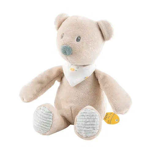 Plyšové hračky NATTOU - Medvedík plyšový mini Jules s hrkálkou 20 cm Romeo, Jules & Sally