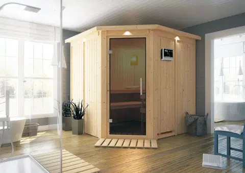 Sauny Interiérová fínska sauna 196 x 196 cm Dekorhome