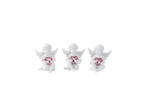Sošky, figurky - anjeli MAKRO - Anjel sediaci so srdcom 4,5cm rôzne druhy