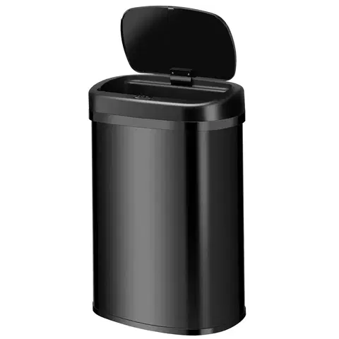 Odpadkové koše Juskys Štvorcový odpadkový kôš so senzorom - 50 L - čierny