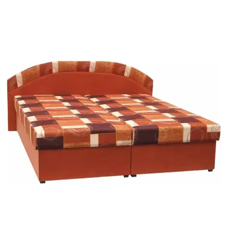Postele Manželská posteľ, molitanová, oranžová/vzor, KASVO
