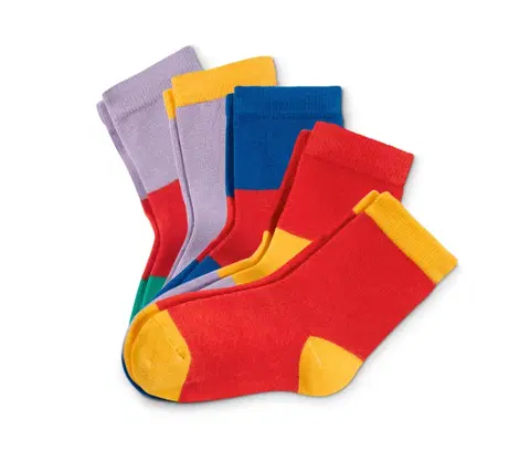 Socks Ponožky, 5 párov, viacfarebný dizajn colorblocking