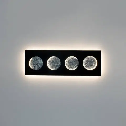 Nástenné svietidlá Holländer LED svetlo Fasi Della Luna, čierna/strieborná